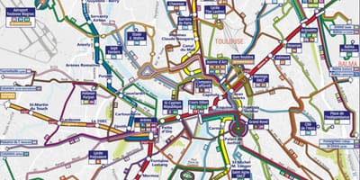 Аутобус Тулуз пут на мапи